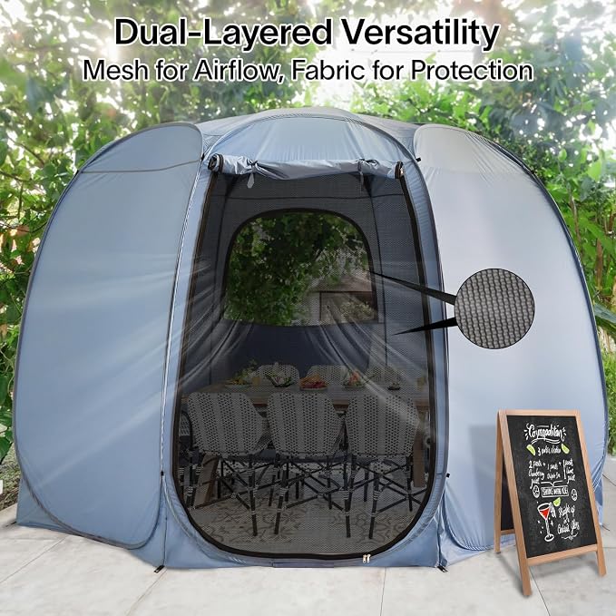 Alvantor® Pop Up Screen Tent House Room Instant Outdoor Camping Canopy Sun Shelter Gazebo for Patio, Backyard & Deck, Privacy Tent(2-10 People, 8'x8' 10'x10' 12'x12')