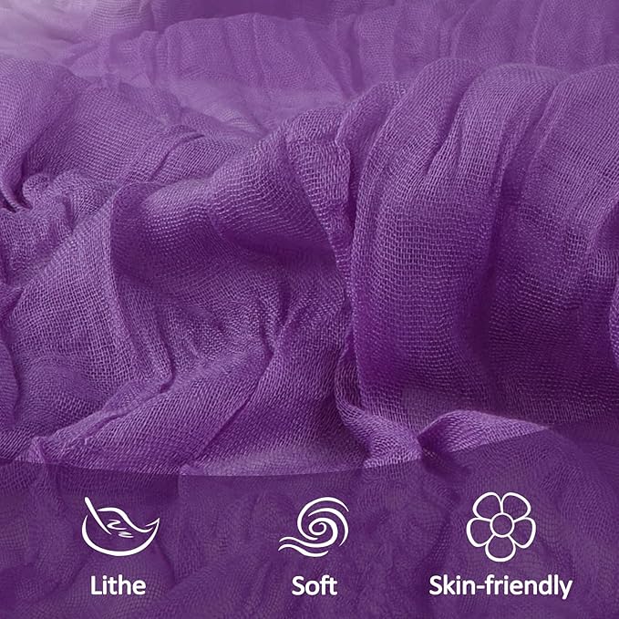 6 Pack Purple Cheesecloth Table Runner 10Ft Spring Gauze Cheese Cloth Table Runner 35x120 Inch Boho Sheer Rustic Fabric for Holiday Party Decor Baby Shower Wedding Decorations