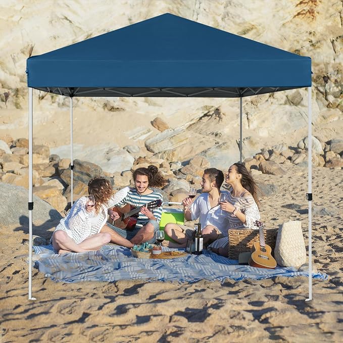 Northroad 8X8 FT Pop Up Canopy, Outdoor Instant Canopy Tent w/Carrying Bag, Portable Gazebo Shelter for Wedding Party,Commercial Event,Patio,Garden,Beach（Lake Blue）