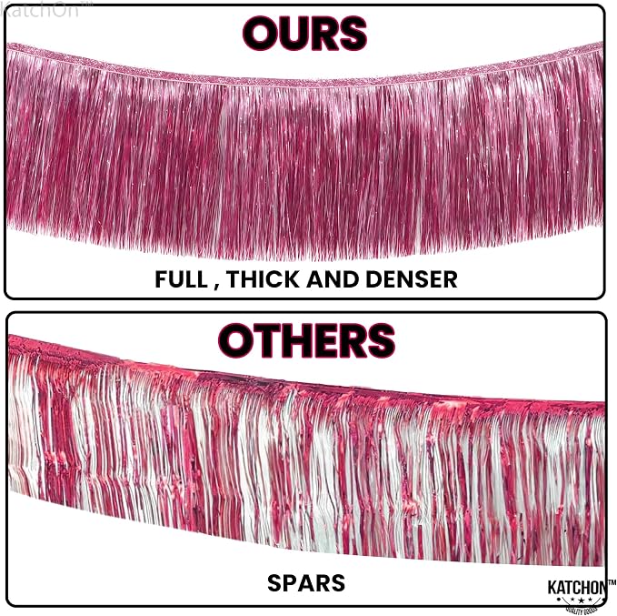 KatchOn, XtraLarge Pink Fringe Banner - 6.5 Ft,Pack of 2 | Fringe Garland for Birthday Party | Pink Streamers for Gender Reveal, Bachelorette Party Decorations | Graduation Decorations 2026