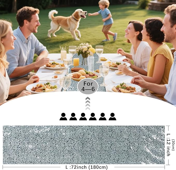 10 Packs 12 x 72 inches Black Silver Sequin Table Runner, Glitter Runner for Birthday Party Supplies Wedding Holiday Celebration Baby Shower Engagement Anniversary Decor