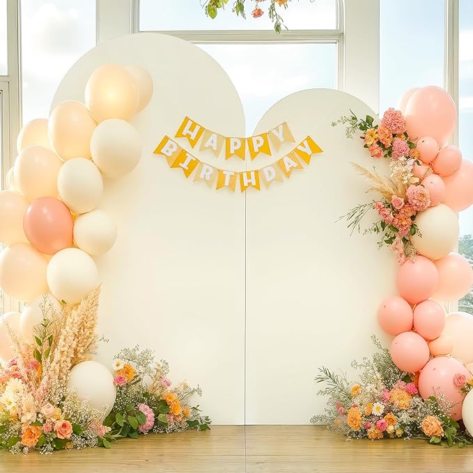 Ivory Arch Cover Set of 2 Spandex 7.2 and 6ft Ivory Arch Backdrop Cover Wedding Arch Stand Covers for Bridal Shower Wedding Baby Shower Birthday Party Ceremony Banquet Photo Arched Background