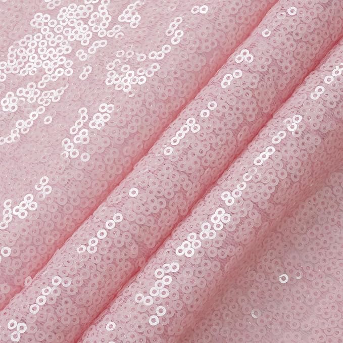 Eternal Beauty Pink Sequin Backdrop, 6x6 Ft Glitter Background Curtains for Mother's Day Shimmer Photography Party Wedding Birthday Back Drop Decor