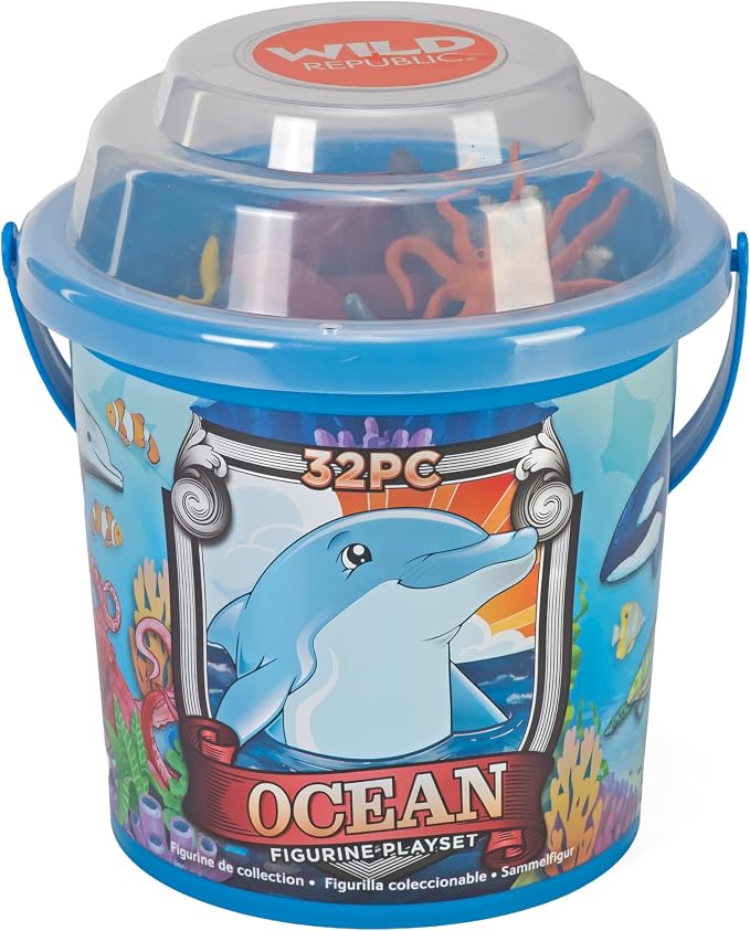 Wild Republic Adventure Buckets Ocean Figurines - 8"