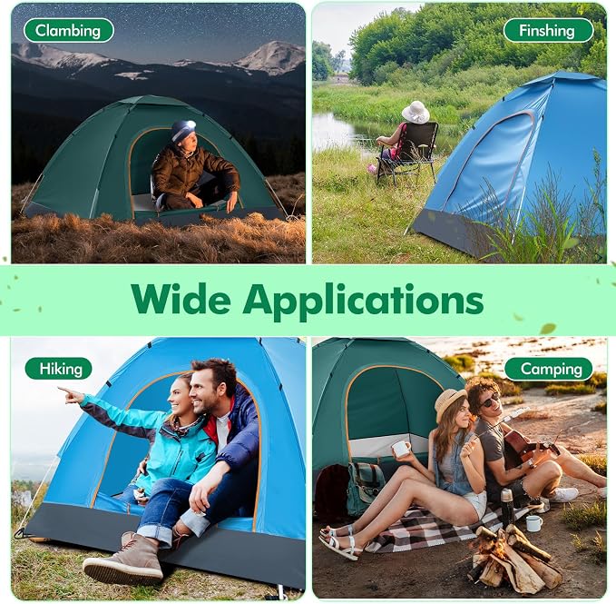 Woanger 6 Pack Bulk 2 Person Camping Tents for Homeless Lightweight Outdoor Tent with Rain Fly and Carrying Bag, Waterproof Windproof Setup Pop Up for Homeless Camping Backpacking