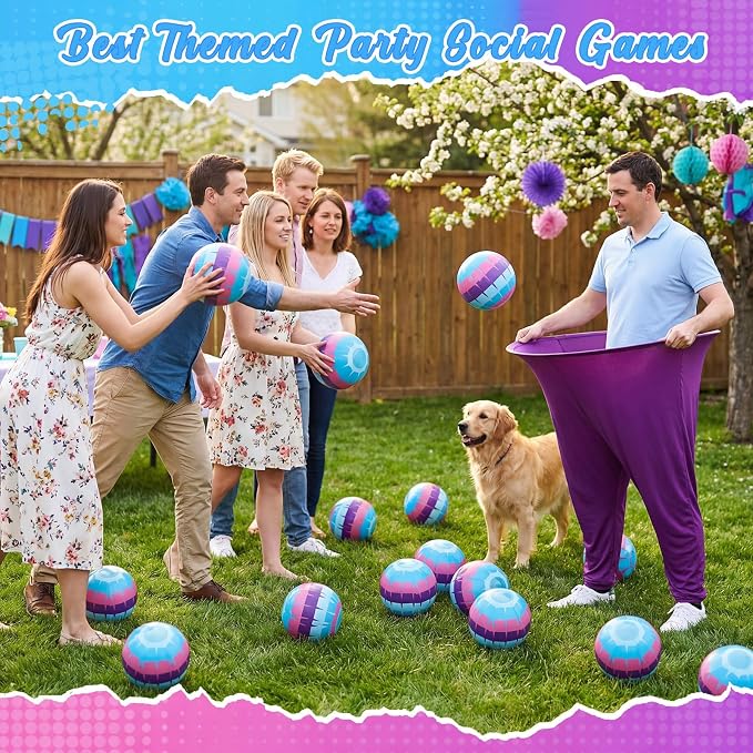26 Pcs Granny Pants Outdoor Game Set, 4 Giant Pants with 20 Bouncy Balls & 2 Pumps Yard Funny Toss Relay Backyard Game for Adults Family Beach Party Favor