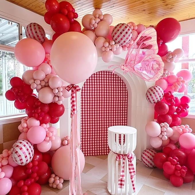 Pink Balloon Arch, Mother's Day Balloons Hot Pink Light Pearl White Latex Balloon for Girls Women Birthday Mother's Day Wedding Baby Shower Bridal Shower Bachelorette Engagement Party Decorations