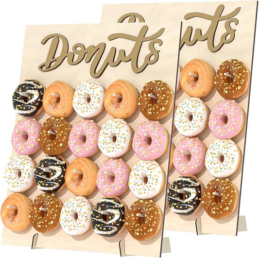 Donut Wall Display Stand, 2 Pack Doughnut Food Buffet Display Donut Board Holder for Donut Grow Up Party, Wedding, Baby Shower Decorations, Fits 20 Donuts