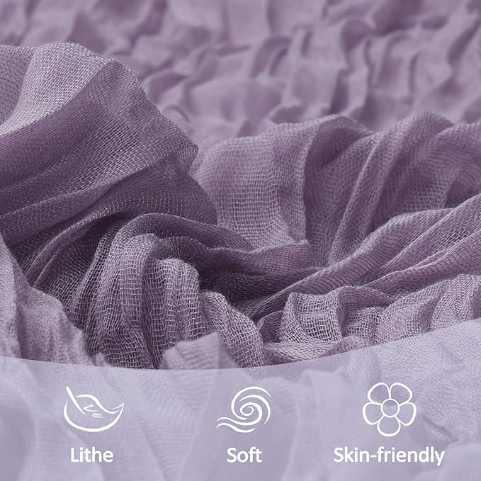 6 Pack Grape Purple Cheesecloth Table Runner 10Ft Gauze Cheese Cloth Table Runner 35x120 Inch Boho Sheer Rustic Fabric for Party Decor Baby Shower Wedding Centerpiece Home Table Decorations