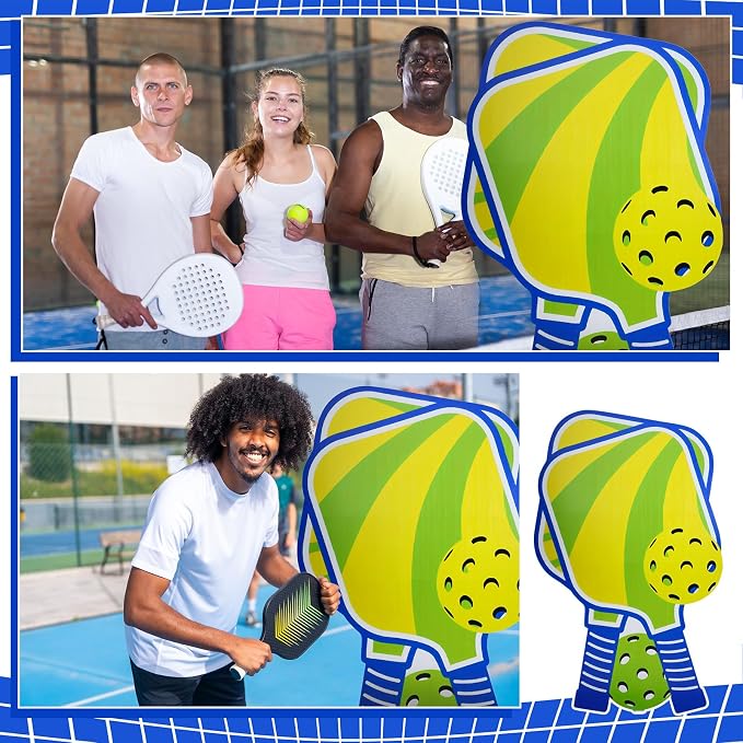Amyhill 6 Feet Paddle Sport Cardboard Cutout Stand-up Dink Ball Themed Party Decoration Green Ball Backdrop Photo Prop Stand up for Sport Birthday Party Baby Shower Supplies