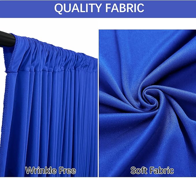 10x10FT Wrinkle Free Royal Blue Backdrop Curtains for Parties Blue Curtain Backdrop for Baby Shower Soft Backdrop Drapes for Birthday Party Photography Stage Background Home Decor 5ft x 10ft, 2 Panels