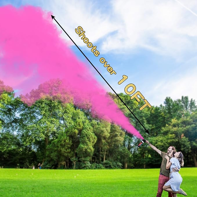 Gender Reveal Fire Extinguisher 2 Pack, Gender Reveal Decor, Baby Girl Reveal Party Ideas 100% Biodegragable for Party Decorations（Pink）
