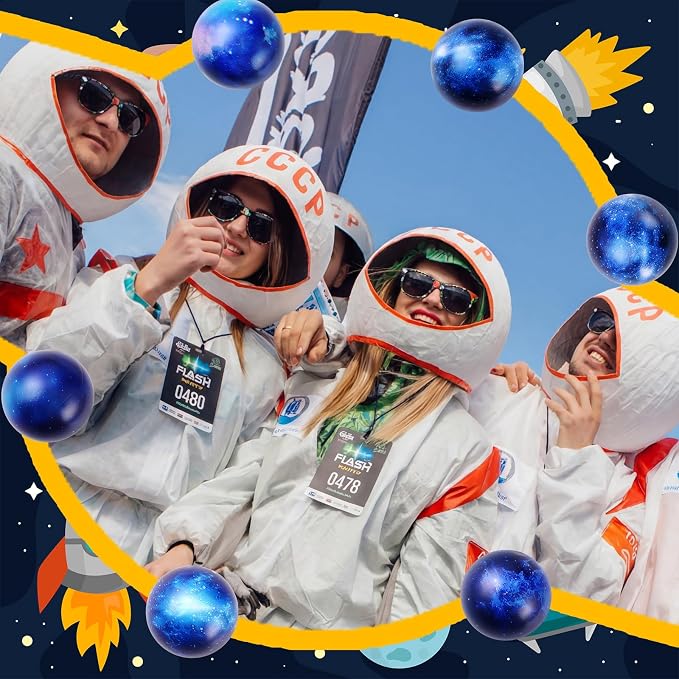 Tellegloww 24 Pcs Space Party Favors Galaxy 12 Glasses Star Astronaut Glasses 12 Galaxy Stress Ball Outer Space Themed Classroom Back to School Party Decoration Birthday Supplies for Gift Bag Fillers
