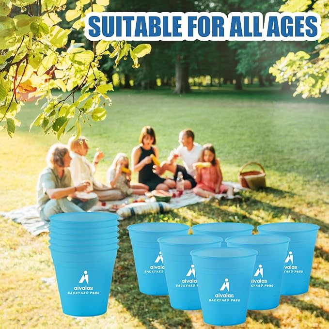 Aivalas Yard Pong Giant Outdoor Toss Games – XL Buckets with Basketball-Style Play, Portable Backyard Lawn Beach Camping Throwing Game for Adults Teens & Family – Includes Carry Bag, Easy to Store