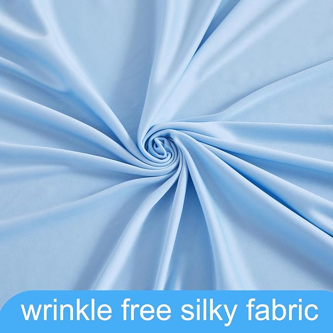 6 Panels Baby Blue Backdrop Curtain for Baby Shower Parties Wrinkle Free Light Blue Curtains Backdrop Drapes Fabric Decoration for Birthday Party Photography 30ft(W) x 10ft(H)