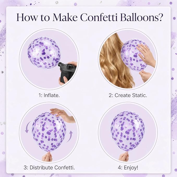 Balloon Column Kit Set of 2 With Balloons Included - with Base, and Pole,Balloon Tower Backdrop Decoration for Wedding, Baby Shower, Birthday Party, or Bachelorette Parties (Enigmatic Purple)