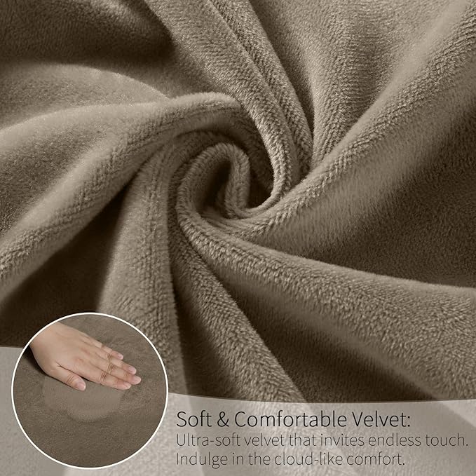 MOSAYT Velvet Stretch Chair Covers for Dining Room Set of 6 - Soft Slipcovers with Thick Removable Fabric for Parsons Chairs, Washable Seat Protectors for Kitchen, Banquet & Home Decor, Taupe