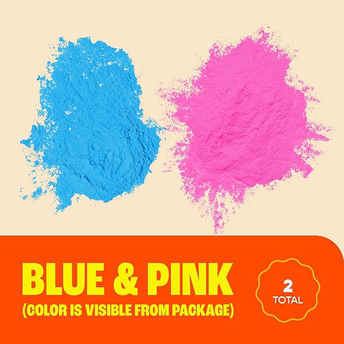 Chameleon Colors Blue & Pink Gender Reveal Powder - Two 1 lb Bags - Vibrant Blue & Pink Color - Powder for Baby Boy or Girl Gender Reveal - Easy-Open Bags - Easy Cleanup - Non-Toxic