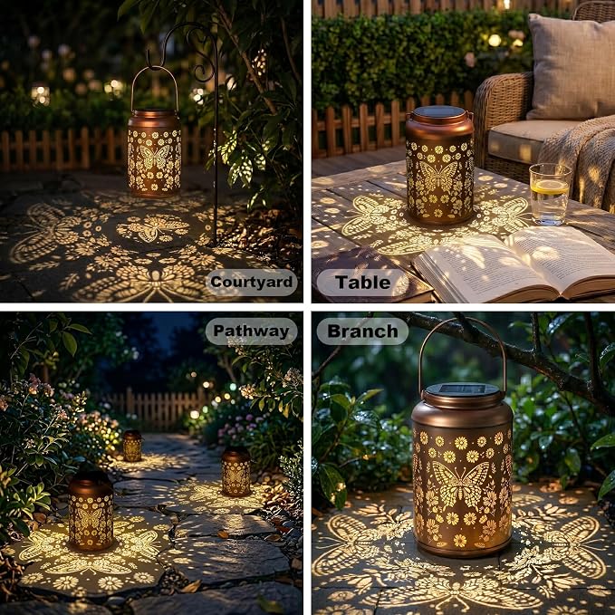 Cawalap Birthday Day Gifts for Women, Butterfly Solar Lanterns Outdoor