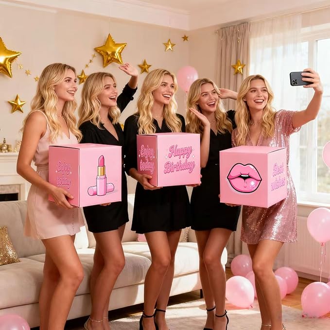 Happy Birthday Decorations for Women, Rose Gold Birthday Balloons & Happy Birthday Banner Set, Pink Princess Birthday Party Decorations