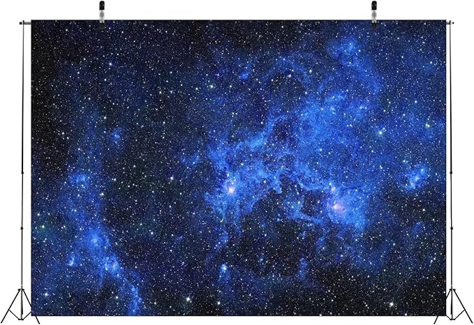 BELECO 7x5ft Fabric Galaxy Stars Backdrop Starry Night Sky Outer Space Galaxy Backdrop Universe Nebula Photography Background Kids Space Party Birthday Baby Shower Decorations Banner Photo Booth Props