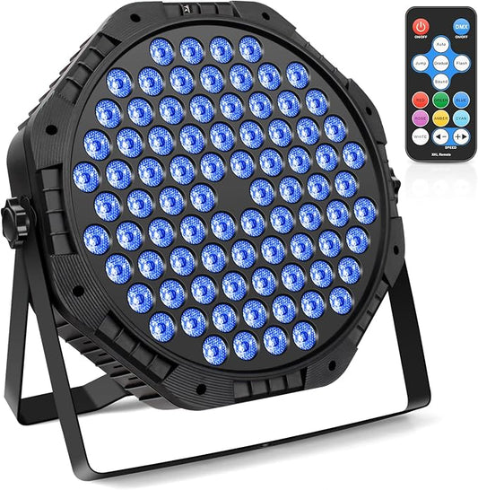 84LEDs Stage Lights 1 Pack 150W RGB Par Light Corded Party Uplights with Sound Activated and DMX Control for DJ, Disco, Wedding, Club, Bars, Birthday Party, Festivals Stage Lighting