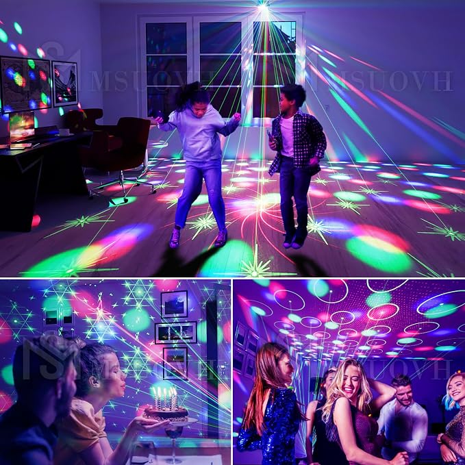 Disco Ball Party Lights Dj Disco Light Sound Activated Strobe Stage Light for Parties Indoor Dance Birthday Gift Bar Club Wedding Rave Home Room Karaoke New Years Eve Halloween Christmas Decorations