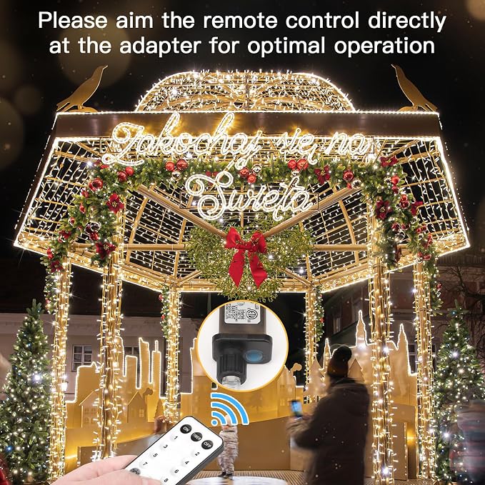 suddus 200 Led Connectable Christmas Lights Outdoor Waterproof, 66ft Fairy Lights Plug in with Remote, Warm White Christmas Tree Light Indoor for Bedroom, Dorm, Xmas Party, Porch, Patio, Garden Decor