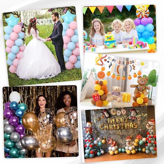 2 Set Balloon Column Stand Kit for Floor with Heavy Duty Base, VETOGETHER Adjustable 7 FT Balloon Tower Kit with Telescopic Design, Updated Balloon Pillar Kit with Metal Poles for Party Decoration