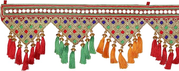 Artificial Toran Design Garland Door Toran Decorative Hanging Bandanwar for Party Wedding Pooja Indian Traditional Festival Decorations Bandhanwar Home Entrance Temple Mandir Décor(Size:-35")
