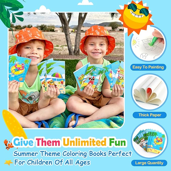 INNOCHEER Pool Party Favors Beach Party Favors for Kids 3-4-5-8-12, 96PCS Goodie Bags Stuffers for Kid Summer Toys, Beaches Balls, Coloring Books Beach Toy for Kids 4-8-12 Pool Party Supplies