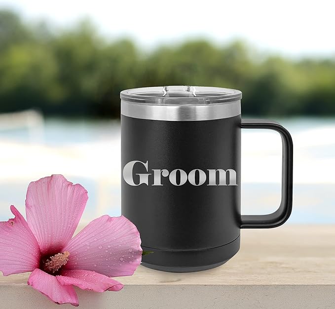 My Personal Memories Bride and Groom Insulated Travel Tumbler Set of 2 - Engraved To Go Cup Gift for Wedding, Rehearsal Dinner Party, Honeymoon, Reception (15 oz Coffee Tumbler Set)