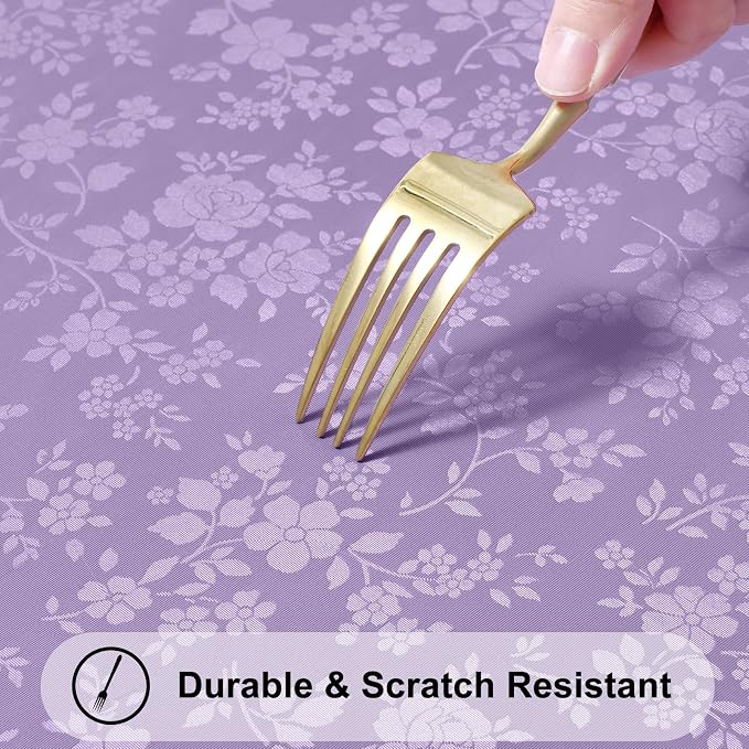 Smiry Rectangle Table Cloth, Waterproof Heavy Duty Vinyl Tablecloths, Wipeable Washable Table Cover for Kitchen and Dining Room (Purple, 54" X 78")