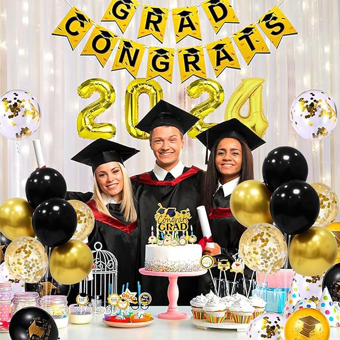 ZJDHPTY 5Set Black and Gold Balloon Stand Centerpiece Table Decorations | Milestone 60th 70th 40th 50th Birthday Decorations,Graduation Retirement Wedding Anniversary New Years Eve Party Supplies