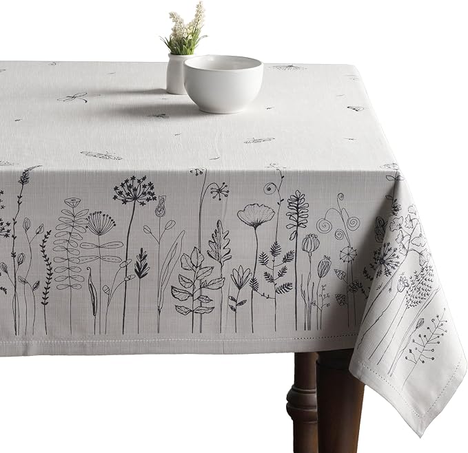 Maison d' Hermine Table Cloth Rectangle Table 100% Cotton 54 x 72 Inches Tablecloth Reusable Decorative for Dining Kitchen Room Farmhouse Party Home Hotel Restaurant Spring Summer - Flore
