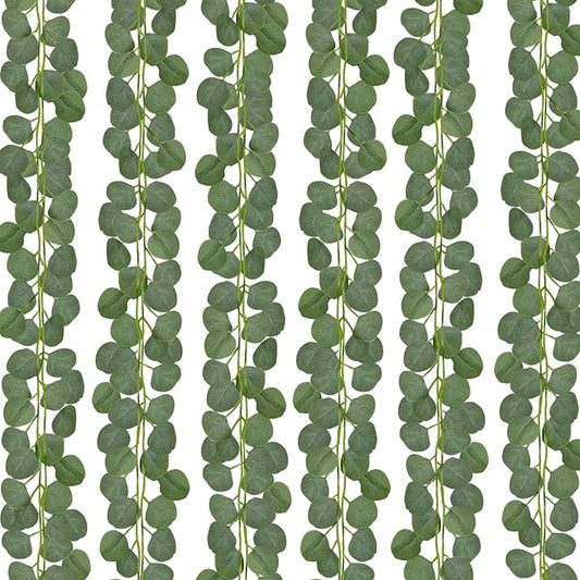 CQURE 28 Pack 196Ft Eucalyptus Garland,Artificial Eucalyptus Leaves Table Greenery Garland Wreath Vines for Wedding Party Fireplace Bedroom Wall Room Decor
