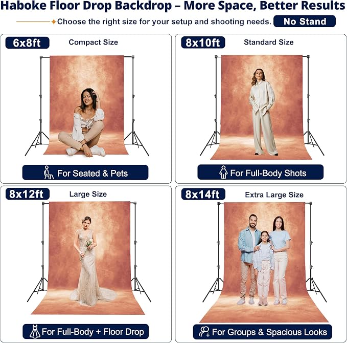 Abstract Professional Photography Backdrop for Portrait Photo Props Booth Background Photoshoot Studio with Polyester Fabric Roller Pocket on Top(8x10ft,Brick Red,No Stand)