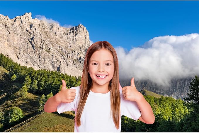 Mountain Valley Backdrop Summer View on Alps Devoluy Massif Mountain Ridge Photography Background Hautes-Alpes Larch Tree Forest Blue Sky Backdrop France Travel Hiking Theme Background 20x10ft