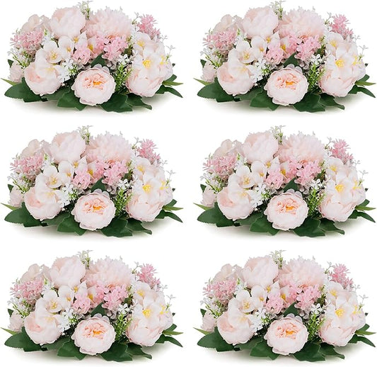 Flower Balls Centerpieces for Tables: 6 PCS Pink Flowers for Centerpieces Floral Arrangements Centerpiece for Wedding Party Celebration Home
