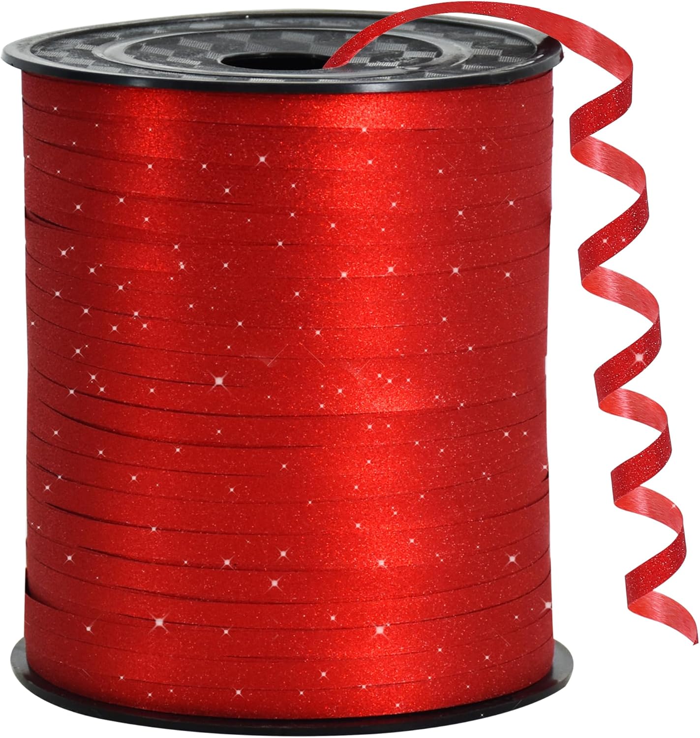 BEISHIDA 500 Yards Red Glitter Ribbon Curling Crimped, Glitter Ribbon Balloon String Shiny for Gift&Birthday Party Festival Art Craft Decor Florist Flowers Decoration