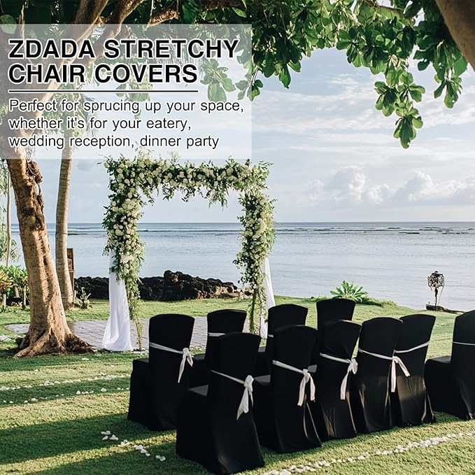 30 PCS Black Folding Chair Covers for Party Spandex Stretch Chair Cover Durable, Washable Slipcovers, Universal Fit for Weddings, Dining, Events Decor