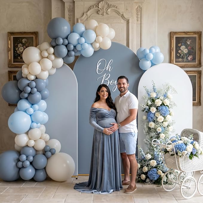 Metal Arch Backdrop Stand 3 Set (7.2FT+6.6FT+6FT), Gold Wedding Arch Frame, Balloon Arch Stand for Baby Shower, Wedding, Birthday, Ceremony, Party Decor