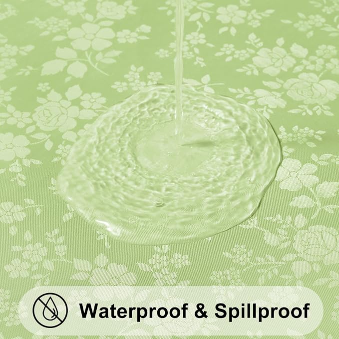 Smiry Square Table Cloth, Waterproof Heavy Duty Vinyl Tablecloths, Wipeable Washable Table Cover for Kitchen and Dining Room (Sage Green, 54" X 54")