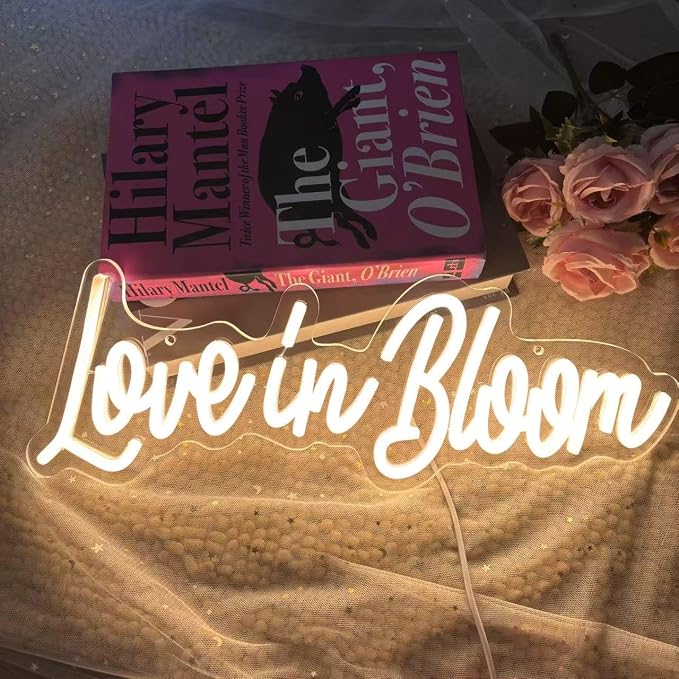Love in Bloom Neon Sign,Custom Wedding Light,Led Signs for Wedding Backdrop, Handmade Favors, Promposal Lamp