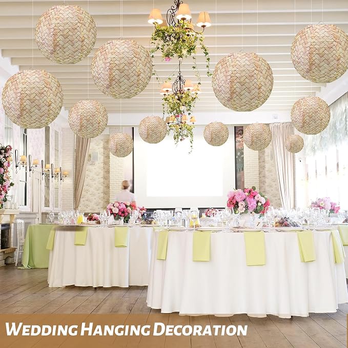 Retisee 12 Pcs 10 Inch Hanging Paper Lanterns Party Decorations Pastel Classroom Decor for Birthday Back to School Party Decoration for Classrooms Wedding Birthday Ceilings(Vintage Color,Linen)
