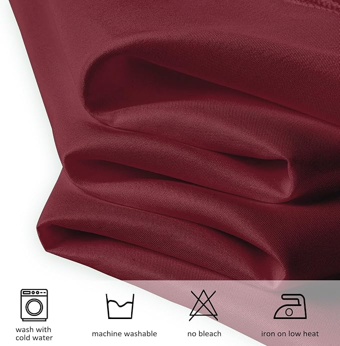 8 Pack Burgundy Round Tablecloth 120 Inch Round Table Cloth, Wrinkle Resistant and Washable Tablecloth Polyester Fabric Table Cloth Round Table Cover for Dining Wedding Banquet Party