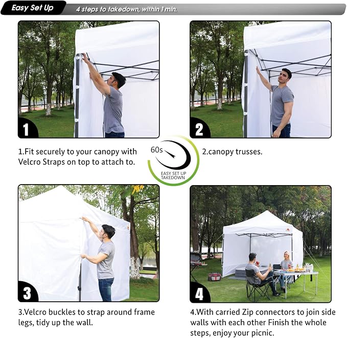 ABCCANOPY Side Wall 10x10, Blue (4 Walls Only, NOT Including Frame and Top)