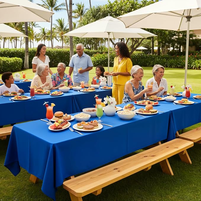8 Pack Royal Blue Table Cloth 60x126 Inch Rectangle Tablecloths for 8 Foot Rectangle Tables, Wrinkle Resistant Washable Polyester Fabric Rectangular Table Cover for Dining Banquet Wedding Party
