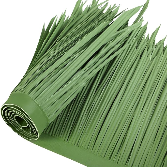 Mexican Tiki Hut Grass Skirting Roof Tiki Bar Grass Duck Blind for Thatch Roofing Bar Decorations Roll Palm Palapa Straw Thatch Roof for Fence Party(Jungle Green,79 x 15 Inch)