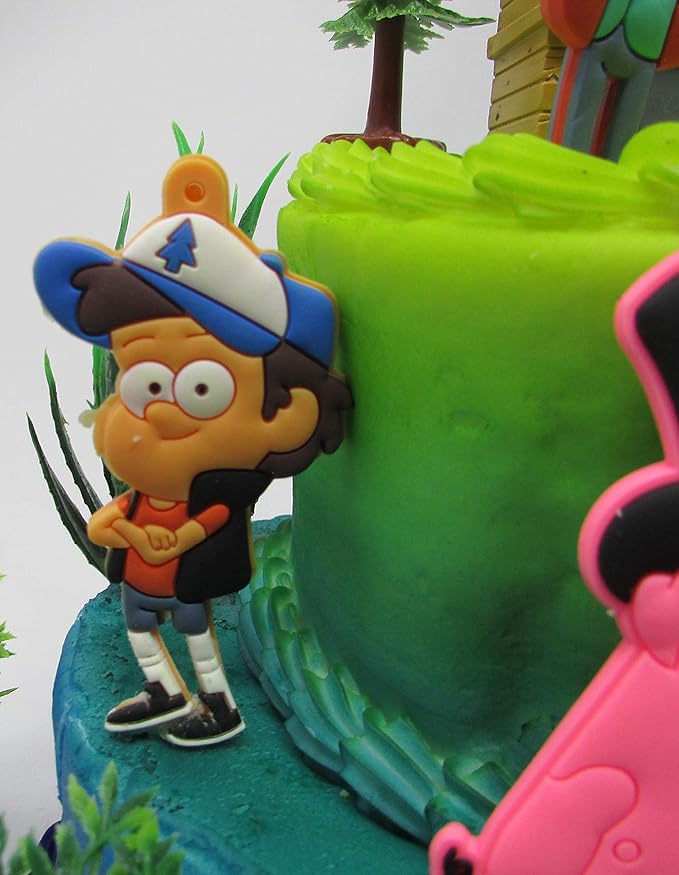 Gravity Falls Deluxe Birthday Cake Topper Set Featuring Gravity Fall Characters and Themed Accessories (Unique Design)